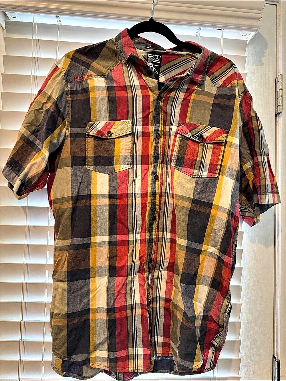 Billabong Men's Plaid Button-Down Shirt Size XL